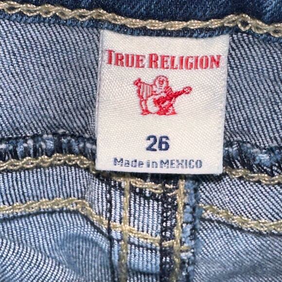 True Religion Jeans Halle Mid Rise Capri Skinny Women's 26 Distressed Y2K Retro - Picture 4 of 16